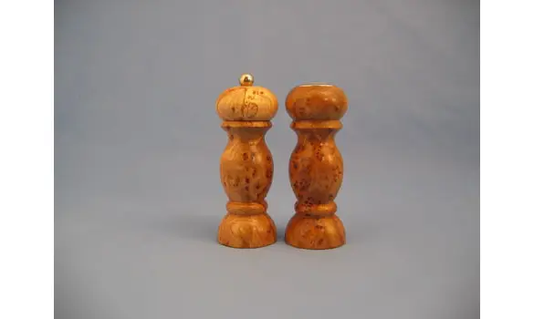 Salière poivrière en loupe petit modèle 